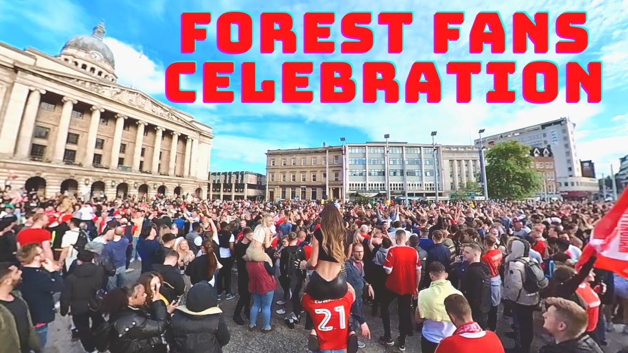 ⁴ᴷ 360° FANTASTIC FOREST FANS DANCE AT NOTTINGHAM AFTER THE PLAY OFF VICTORY