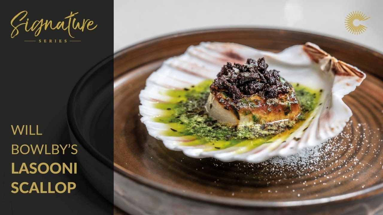 Will Bowlby's Lasooni Scallop with Goan Sausage & Seaweed