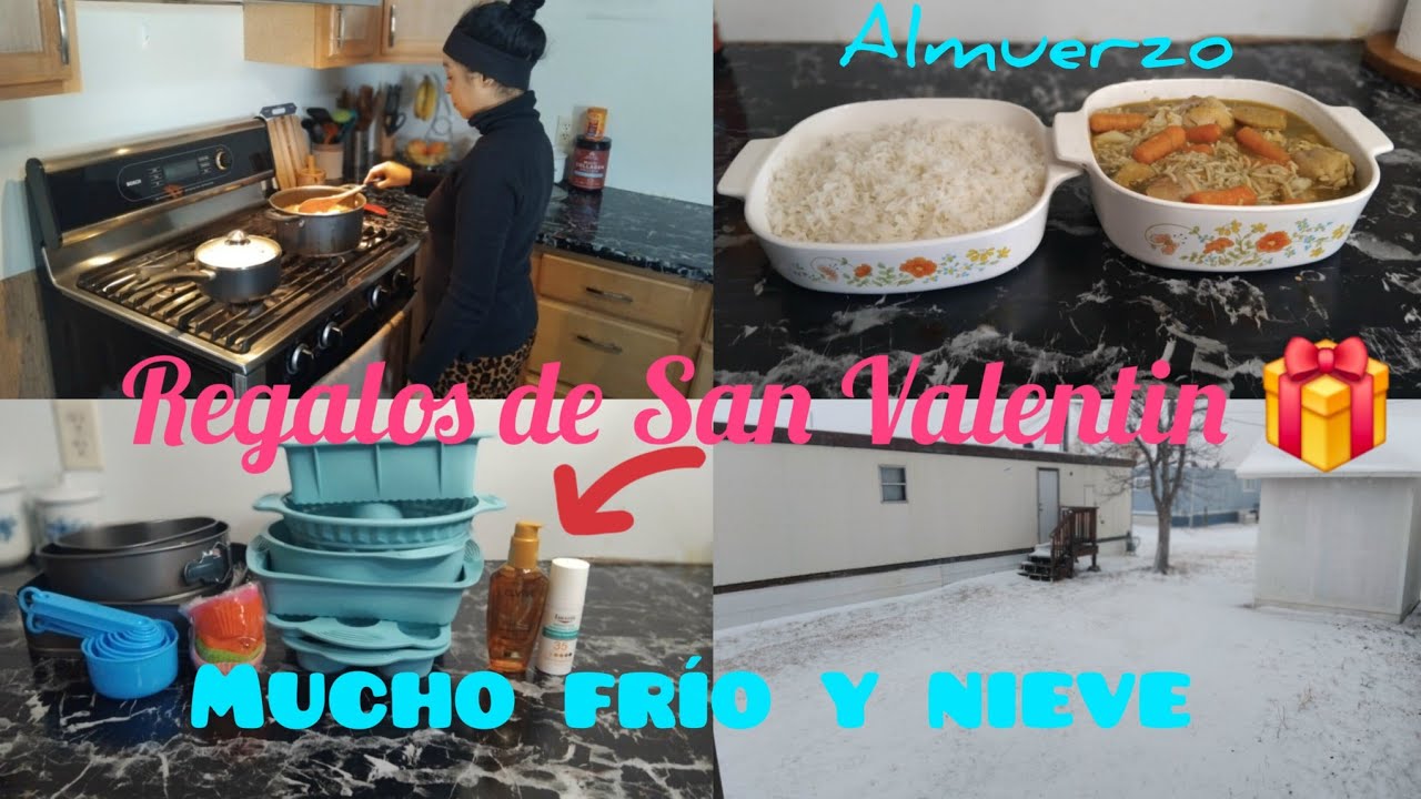 REGALOS DE SAN VALENTIN 🎁UNA RICA Sopa de pollo 🍗 /nieve y mucho frío ❄️