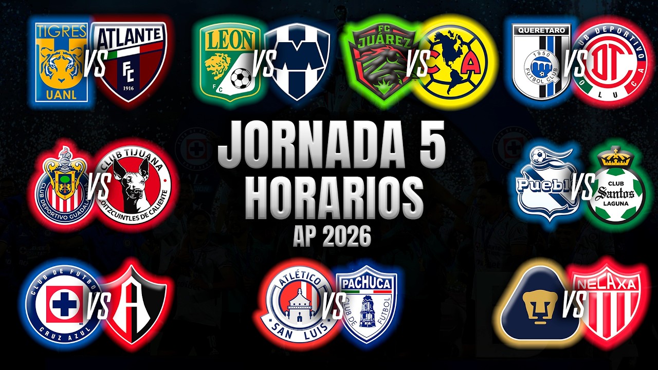HORARIOS, CANALES Y FECHAS DONDE VER LA JORNADA 5 | LIGA MX APERTURA 2026