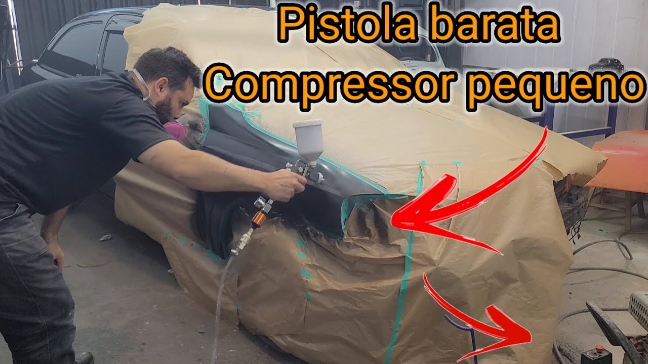 pintura com tinta poliéster usando pistola bico 1.2
