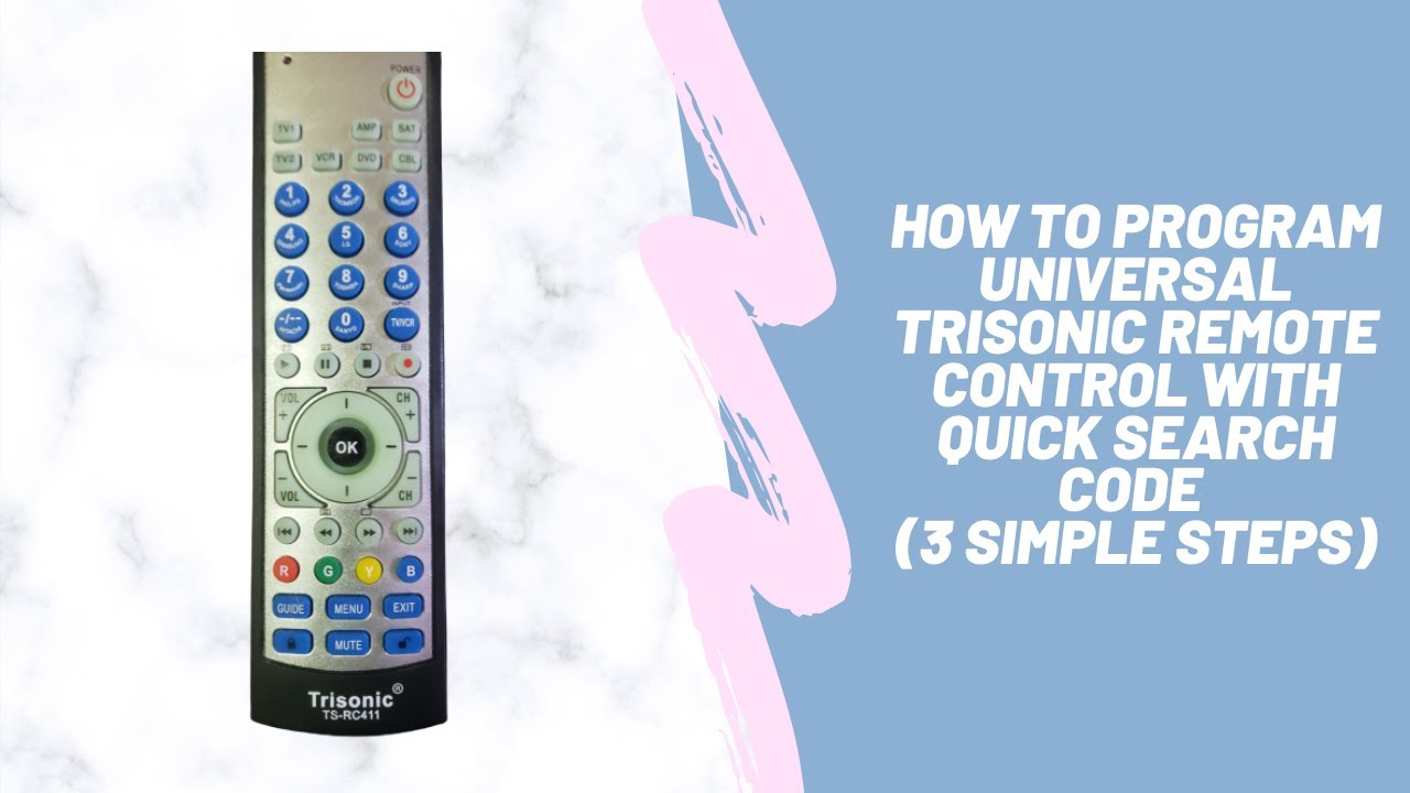 How to program  Trisonic Universal Remote Control with Quick Search Code (3 Simple Steps)