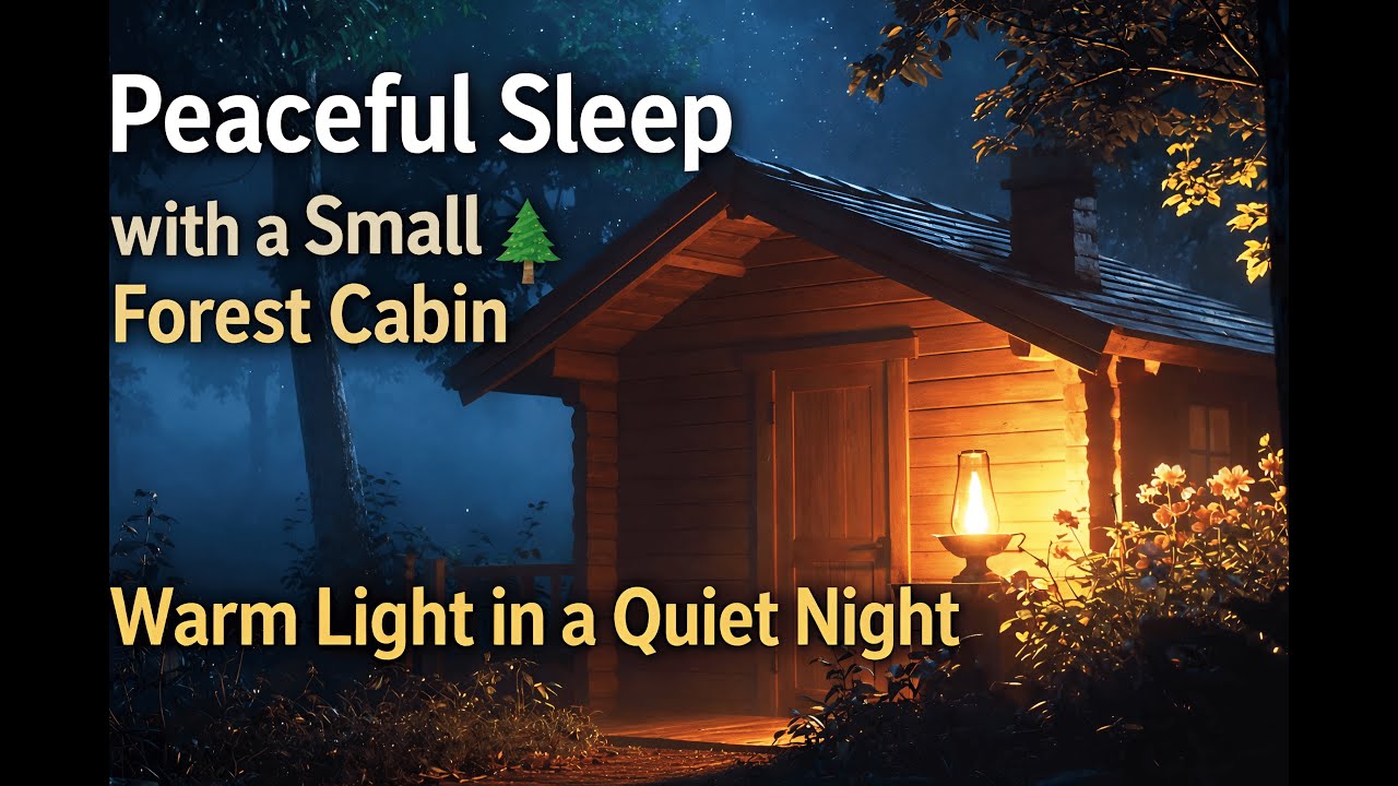 Peaceful Sleep with a Small Forest Cabin 🌲 Warm Light in a Quiet Night