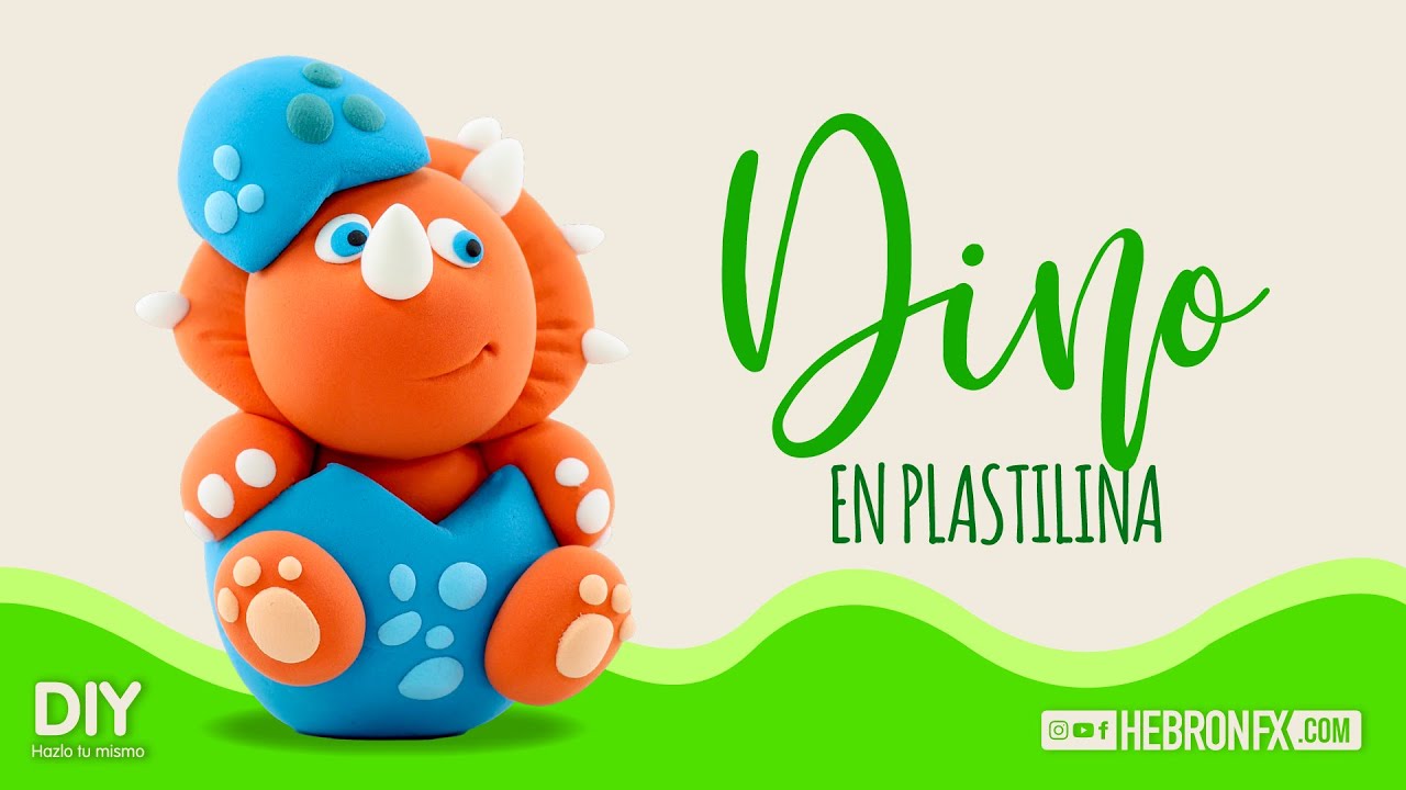 Cómo hacer un dinosaurio en plastilina fácil 🦕: Tutorial paso a paso | Porcelana fria, DIY