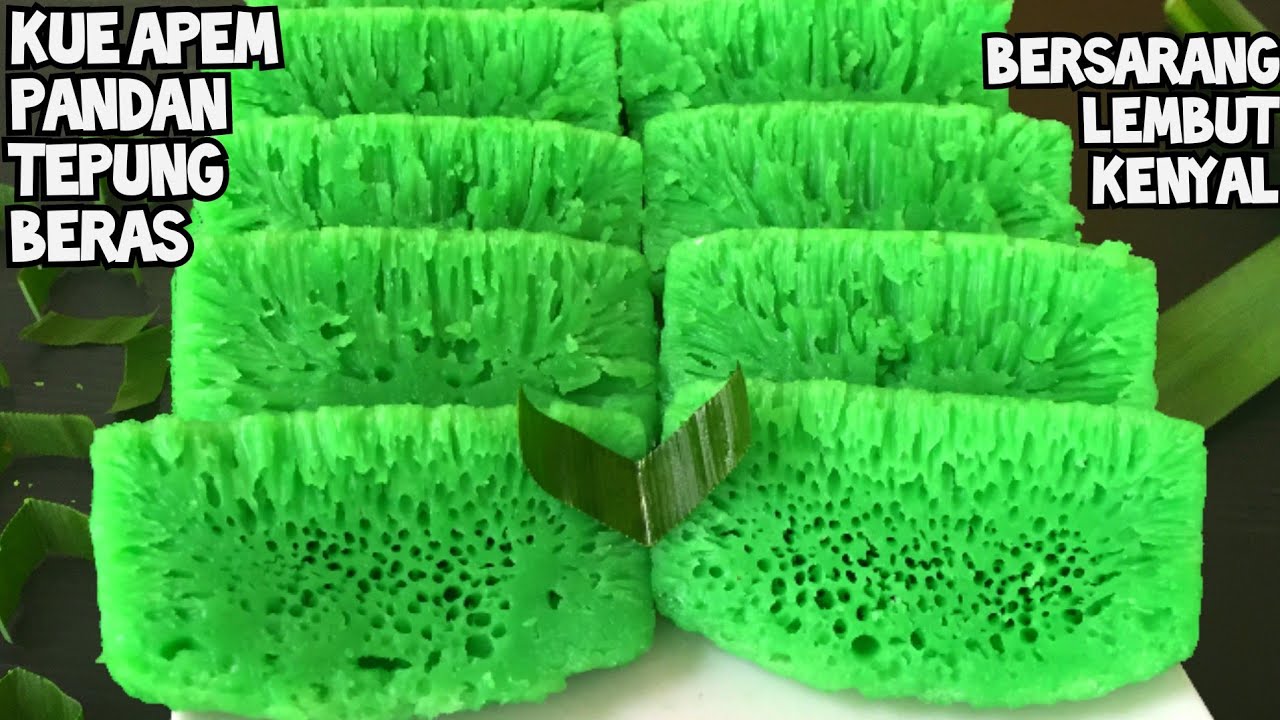 Resep Kue Apem Tepung Beras Rasa Pandan | Takaran Sendok Bersarang Lebut dan Kenyal