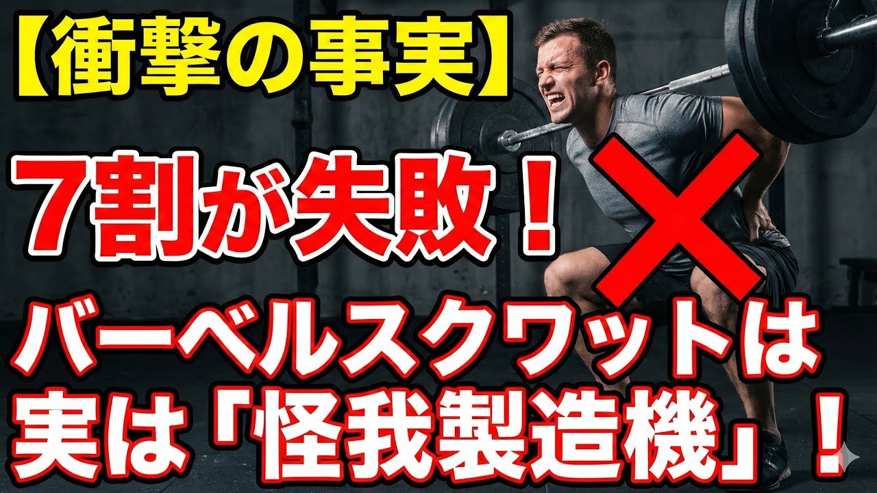 【衝撃の事実】7割が損してます！バーベルスクワットはただの怪我製造機でした