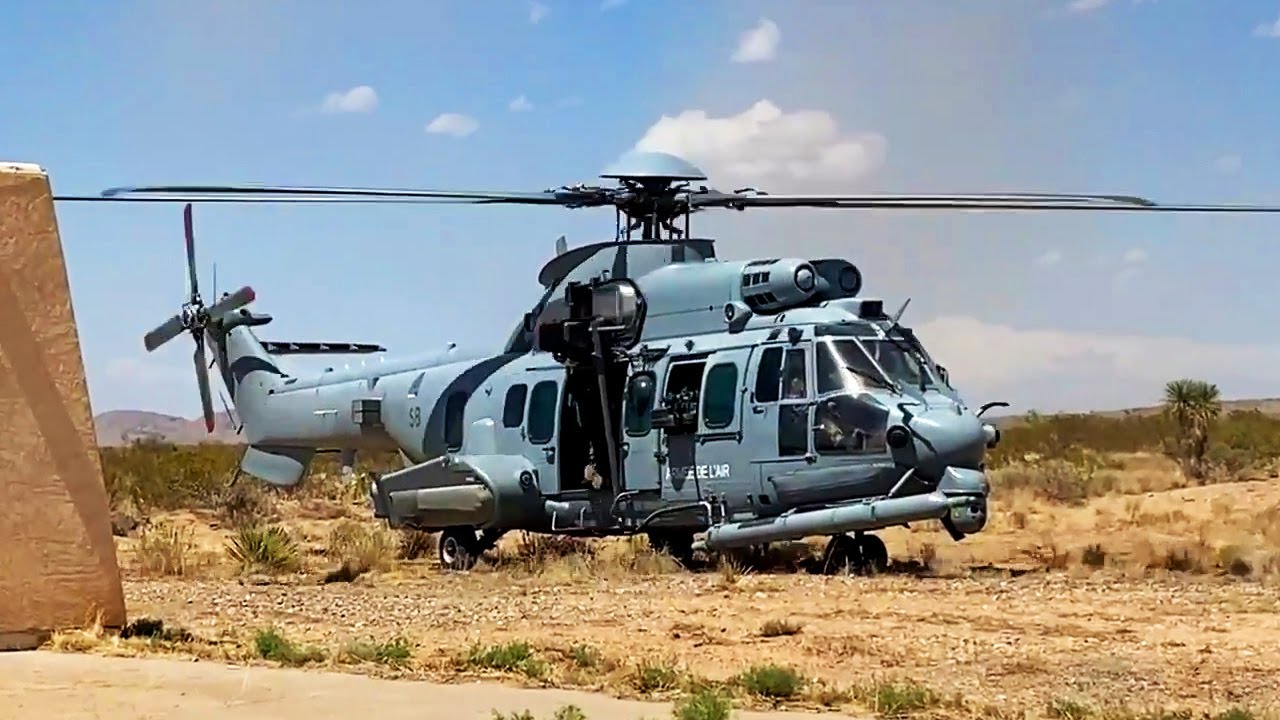 French Air Force H225M Helicopter Conducts Downed Pilot Rescue Training With USAF HH-60G Pavehawks