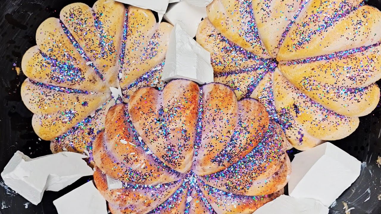 Crunchy Glittery Purply Pumpkin Reforms 🦚 Gym Chalk ASMR 🦚 Oddly Satisfying 🦚 Sleep Aid