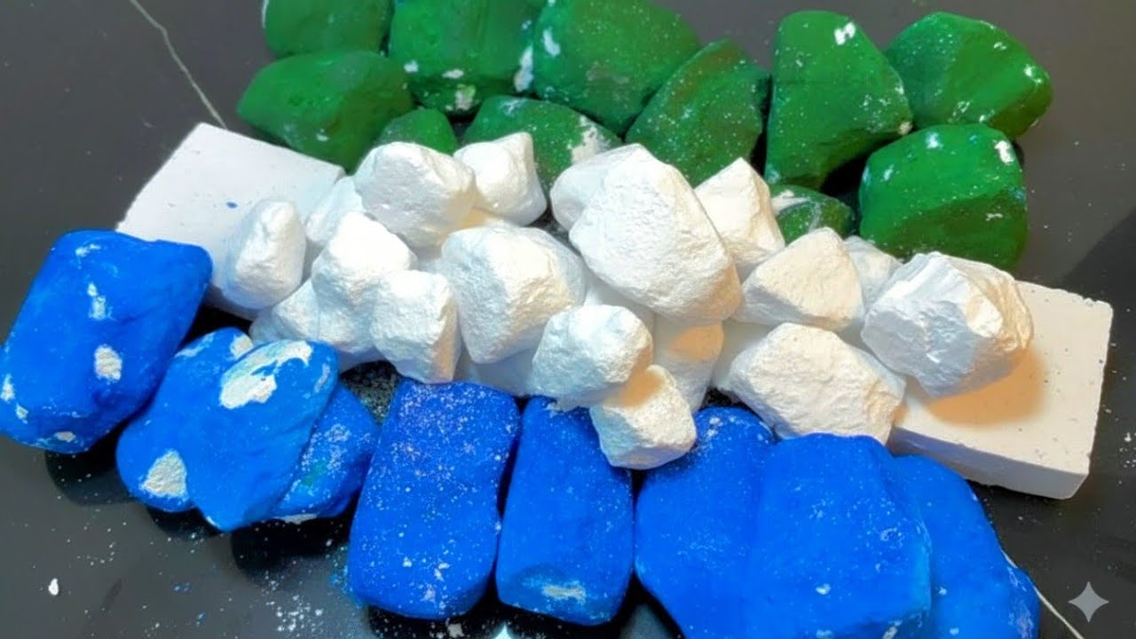 soft dyed & plain chalk chunks & pebbles JUMBOS 💞🌈 Oddlysatisfying Sleepaid #asmr #gymchalk 