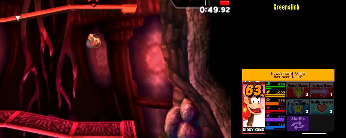 Diddy Kong [200381] Super Smash Bros 4 3DS: Smash Run 200,000+ Score run