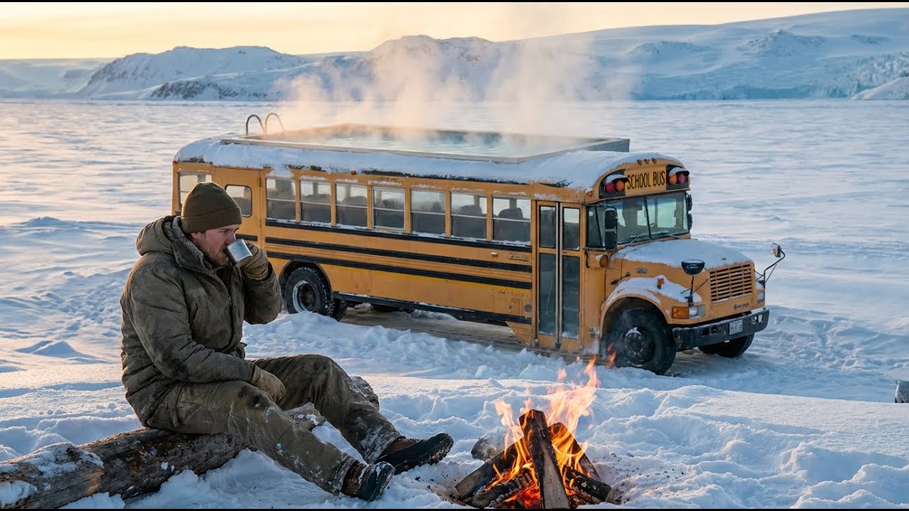 How an Abandoned Bus in the Snow Was Transformed into a Luxury Home