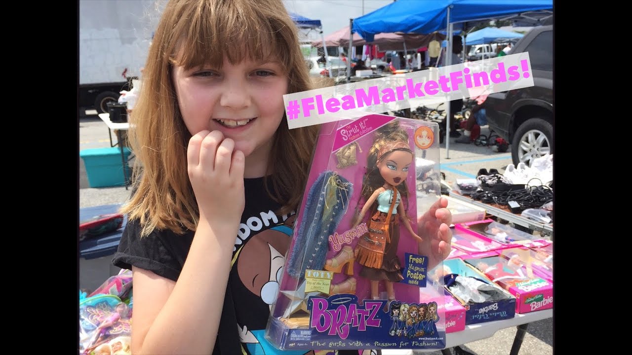 Flea Market Finds! Banana & BFF KGirl's Amazing $8 Bratz Finds at New Castle County Farmers Market!