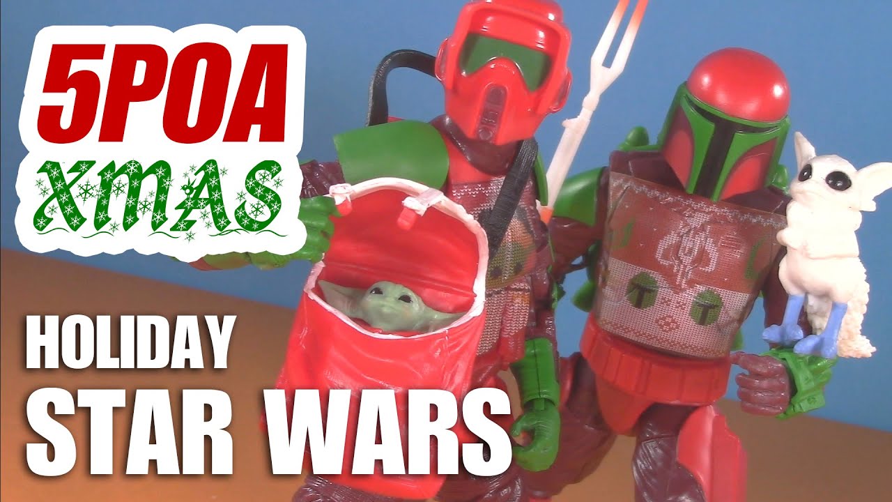 MY 1ST STAR WARS REVIEW! Black Series 2022 Holiday Edition Mandalorian Warrior, Scout Trooper, Grogu