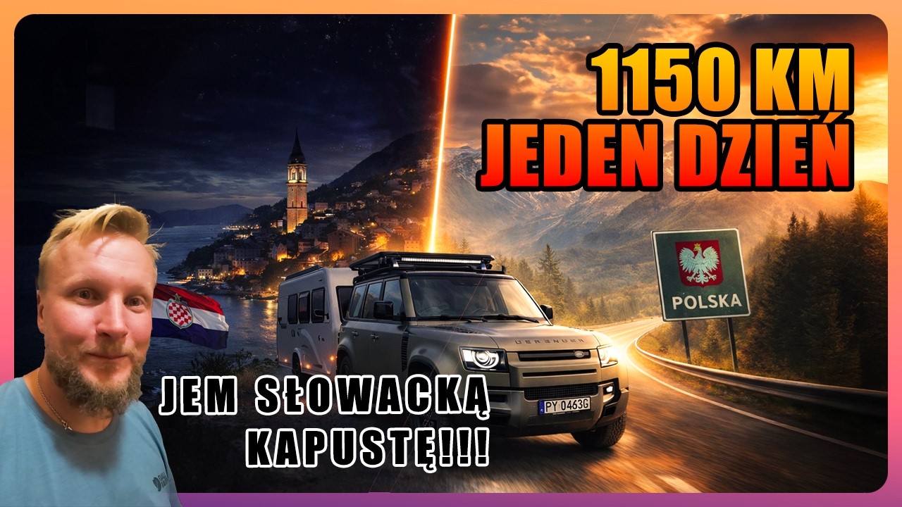 1150 km z przyczepą w jeden dzień 🚙 Chorwacja → Polska 🇭🇷🇸🇮🇦🇹🇸🇰🇵🇱