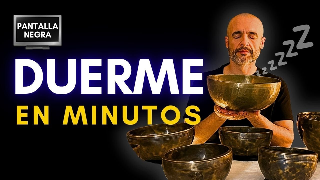 Duerme profundamente y vence el insomnio | Cuencos tibetanos en pantalla negra sin interrupciones