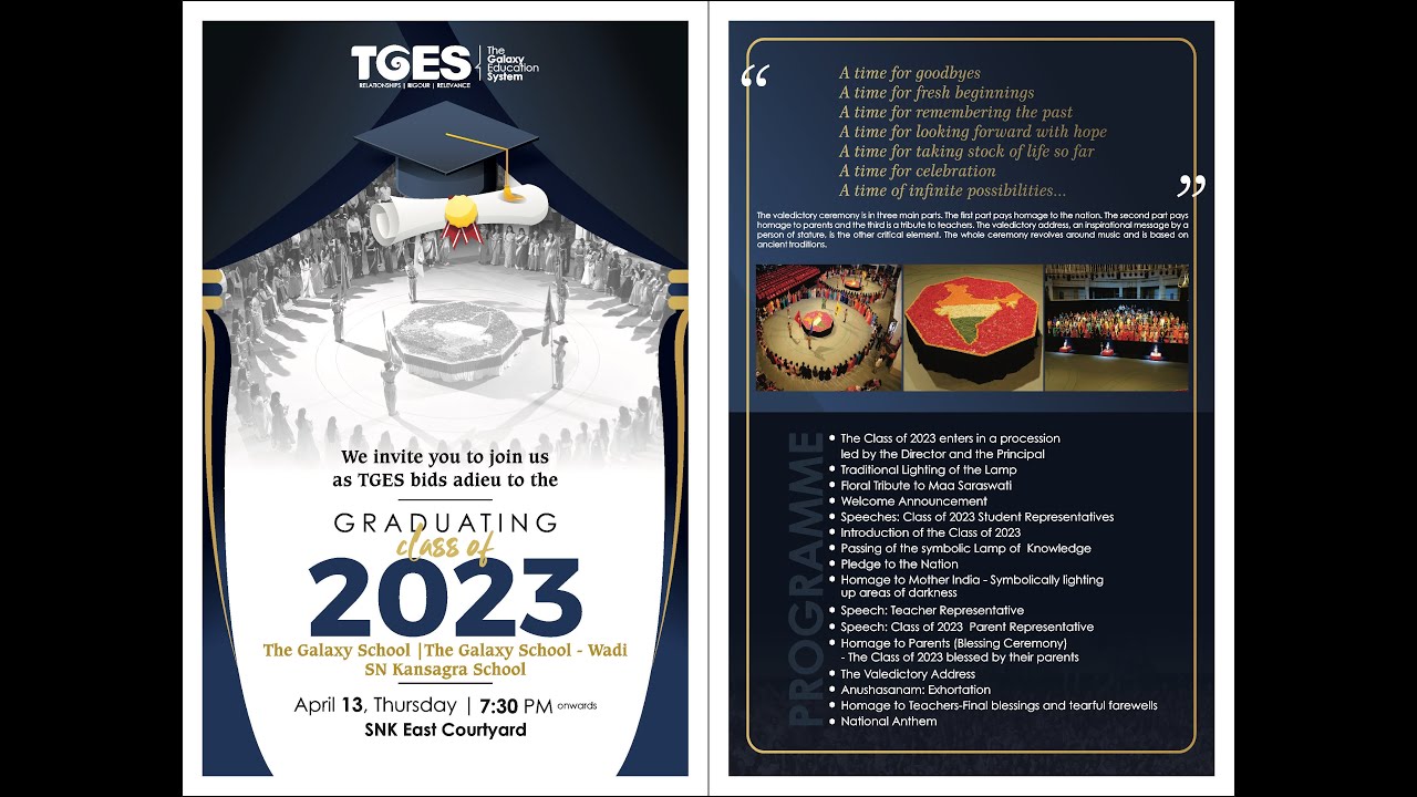 Valedictory Ceremony | TGS, TGS-Wadi, SNK Humanities | 13-Apr-2023 | 7:30 pm |@tgeslive