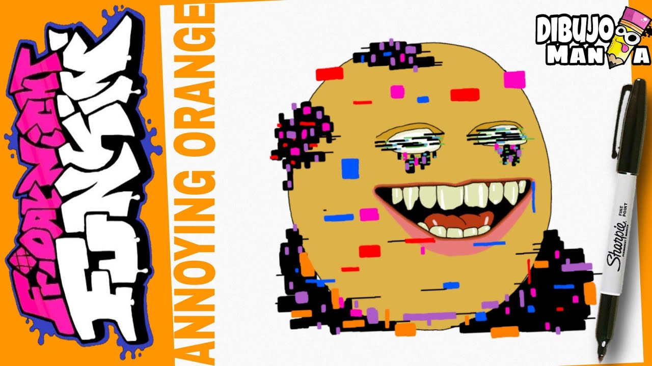 COMO DIBUJAR A ANNOYING ORANGE CORRUPTED de FRIDAY NIGHT FUNKIN | how to draw corrupted annoying fnf