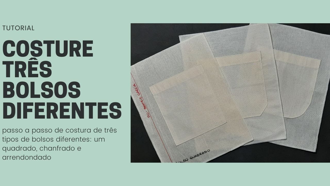 Costure três tipos de bolsos diferentes /bolso de camisa