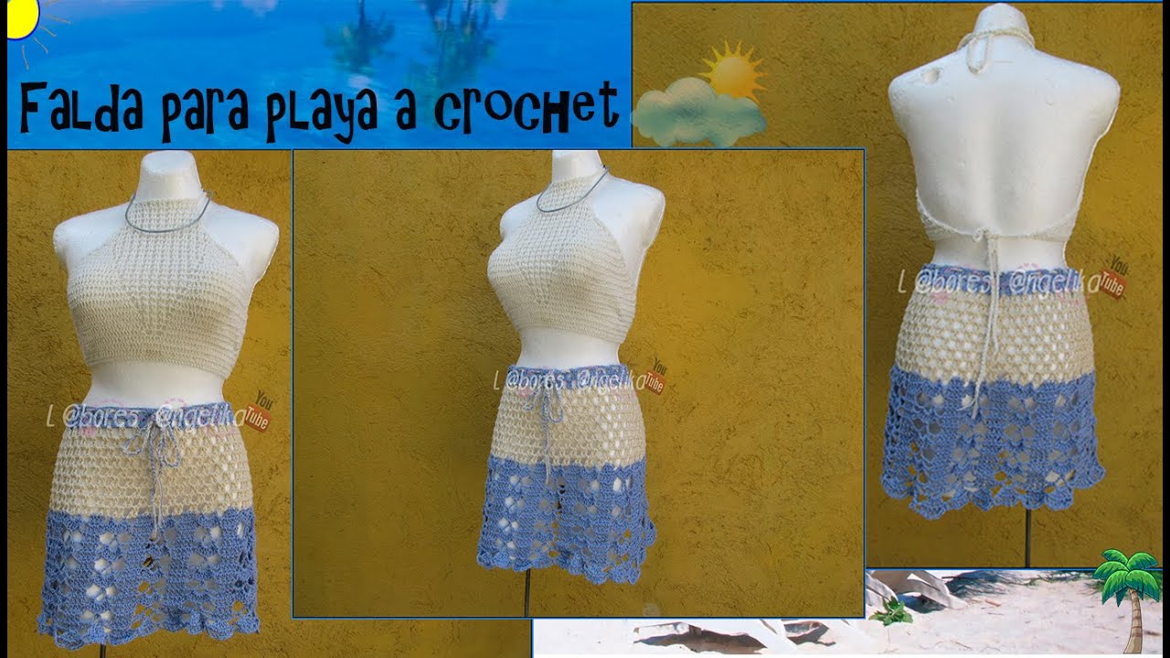 FALDA PARA PLAYA  A CROCHET. | Labores Angélika |