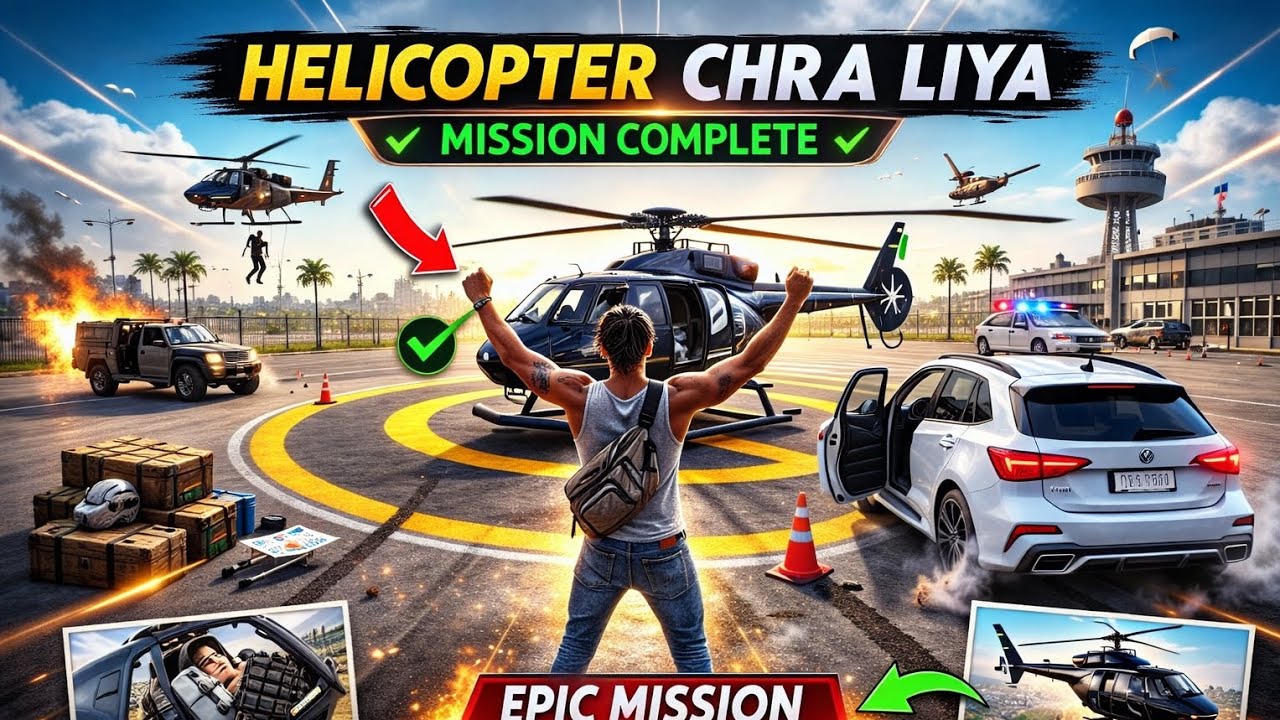 HELICOPTER CHRA LIYA 😱 | Mission Complete in GTA Style Game | Crazy Helicopter Mission