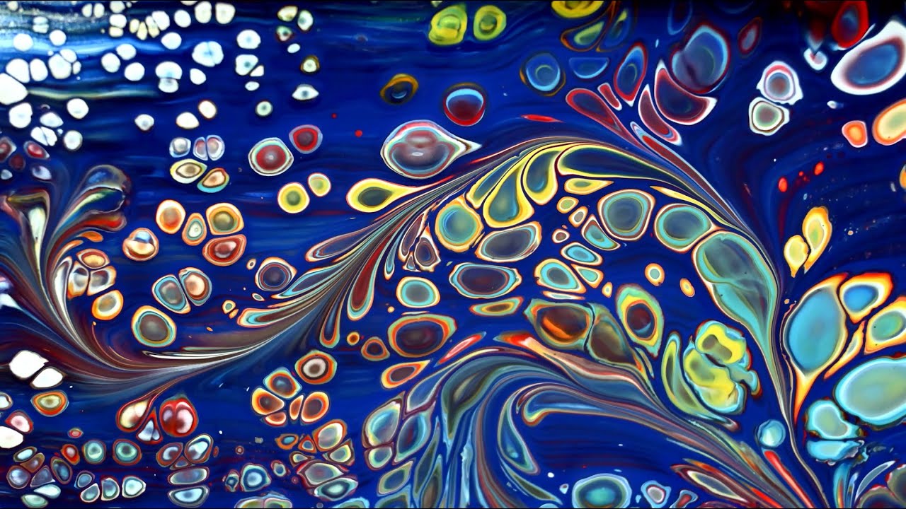 (663) Acrylic SWIPE and MARBLE roll ~ Fluid art painting ~ Step by step tutorial ~ Acrylic pouring