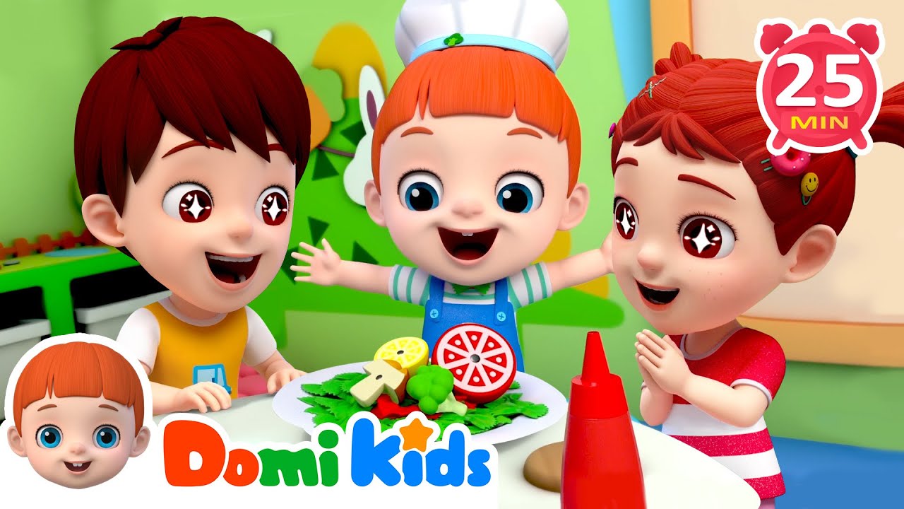 Yummy Food Songs Compilation 🍔🎶 | Fun Nursery Rhymes & Kids Songs 🍎 - Domi Kids