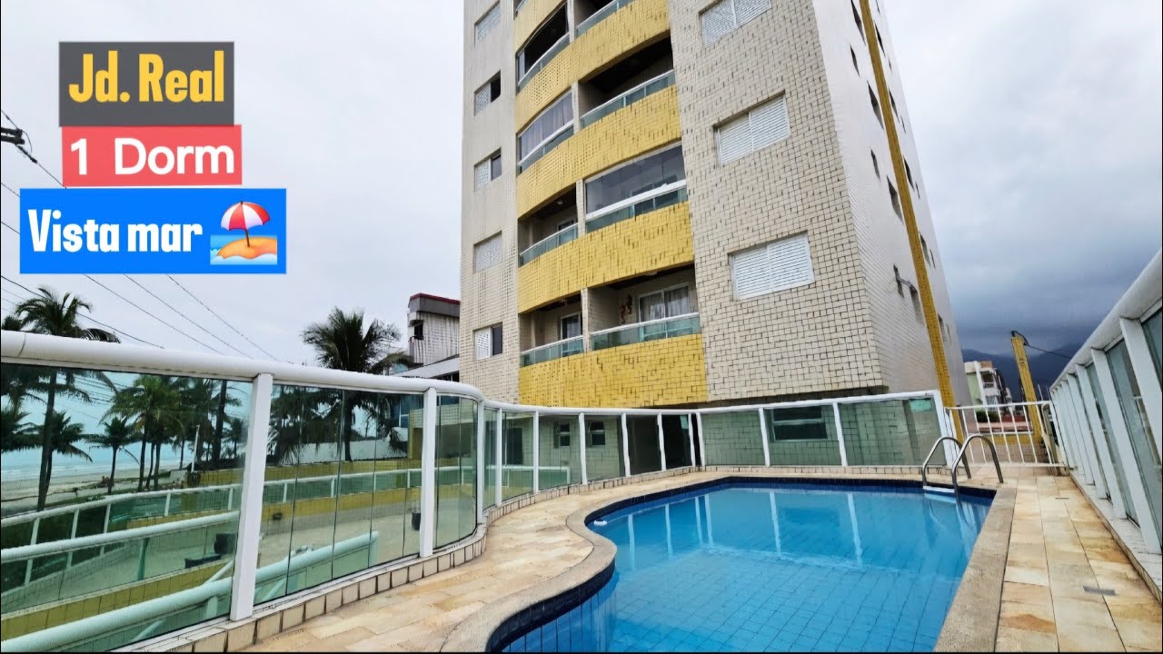 🏖Apartamento Pé na areia com 1 Dormitório, vista pro mar em Praia Grande!🌞