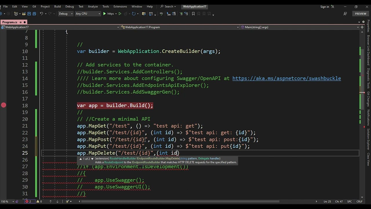 How to create a minimal API with ASP.NET Core part 1