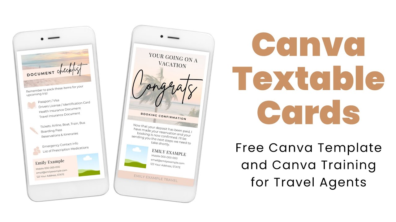 Textable Cards for Travel Agents + Basic Canva Training