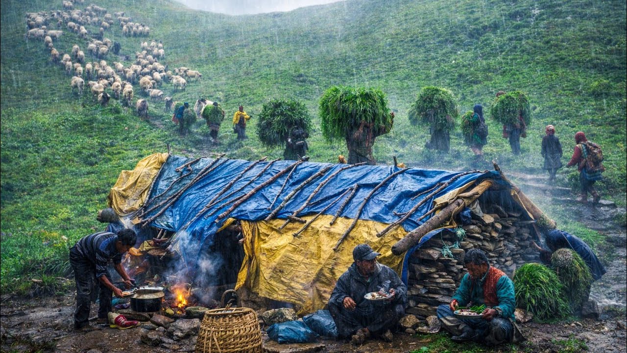 Life Inside a Nepali village During Extreme Rain Rural |Villages Daily Life in Monsoon |Village Life