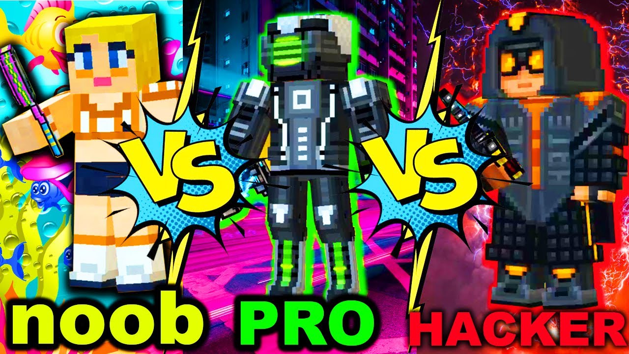 Pixel Gun 3D - Noob Vs Pro Vs Hackers (Battle Royale)