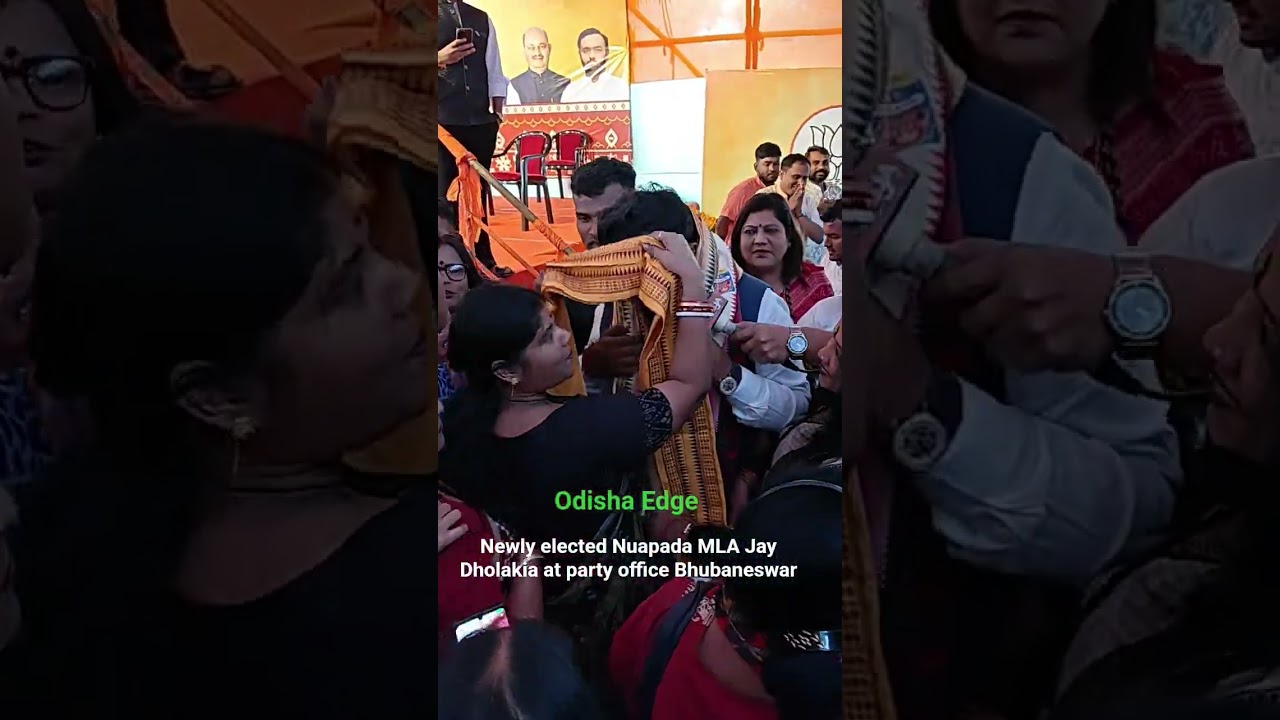 Nuapada MLA Jay Dholakia with people