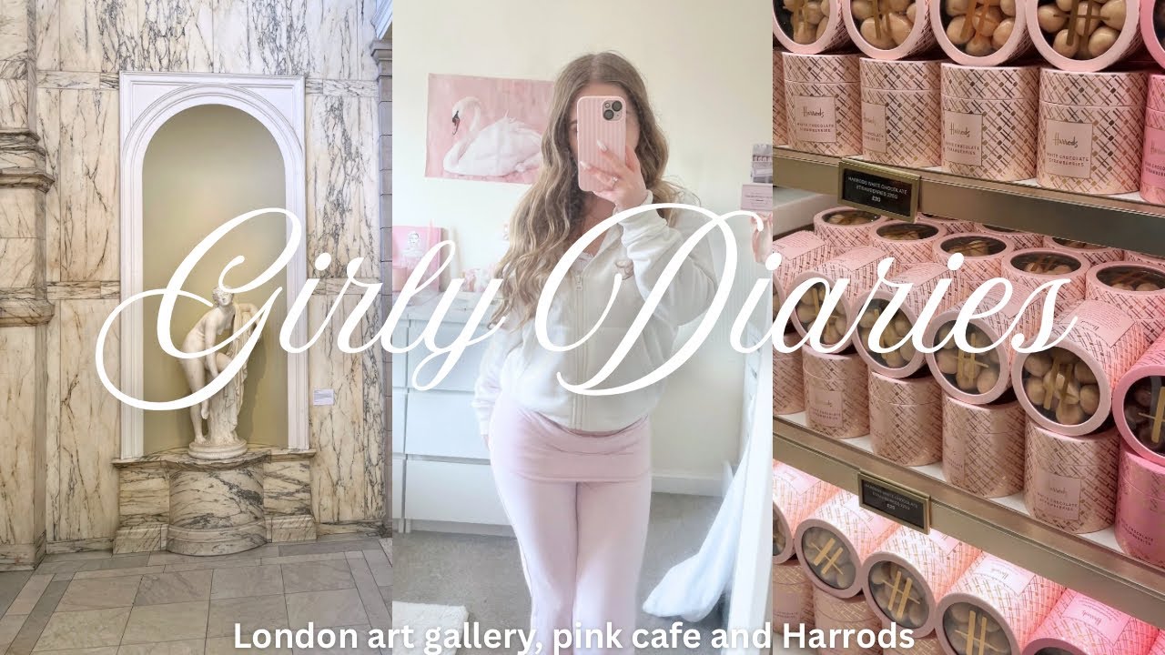 GIRLY DIARIES🎀🥐London gallery, pink cafe and Harrods 