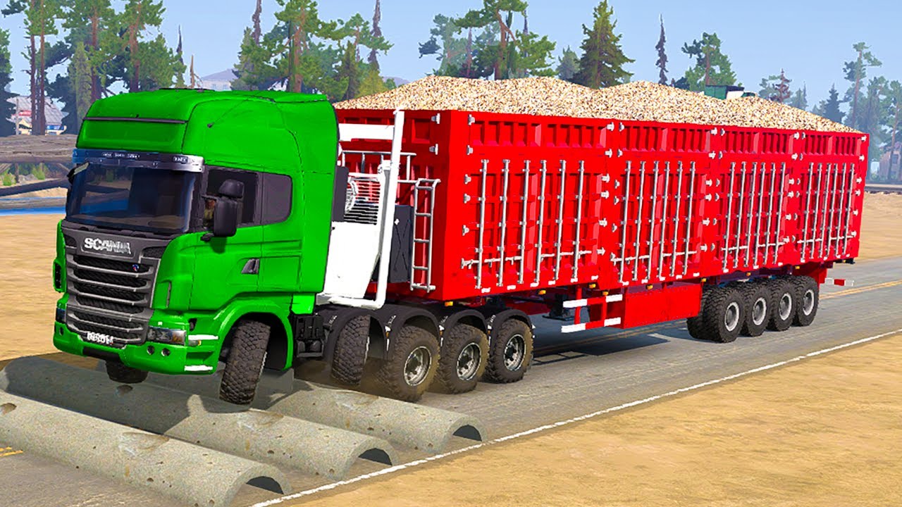 Spintires: Mudrunner | Broken Truck Tow Crane Truck Mud Wrestling Match Day46
