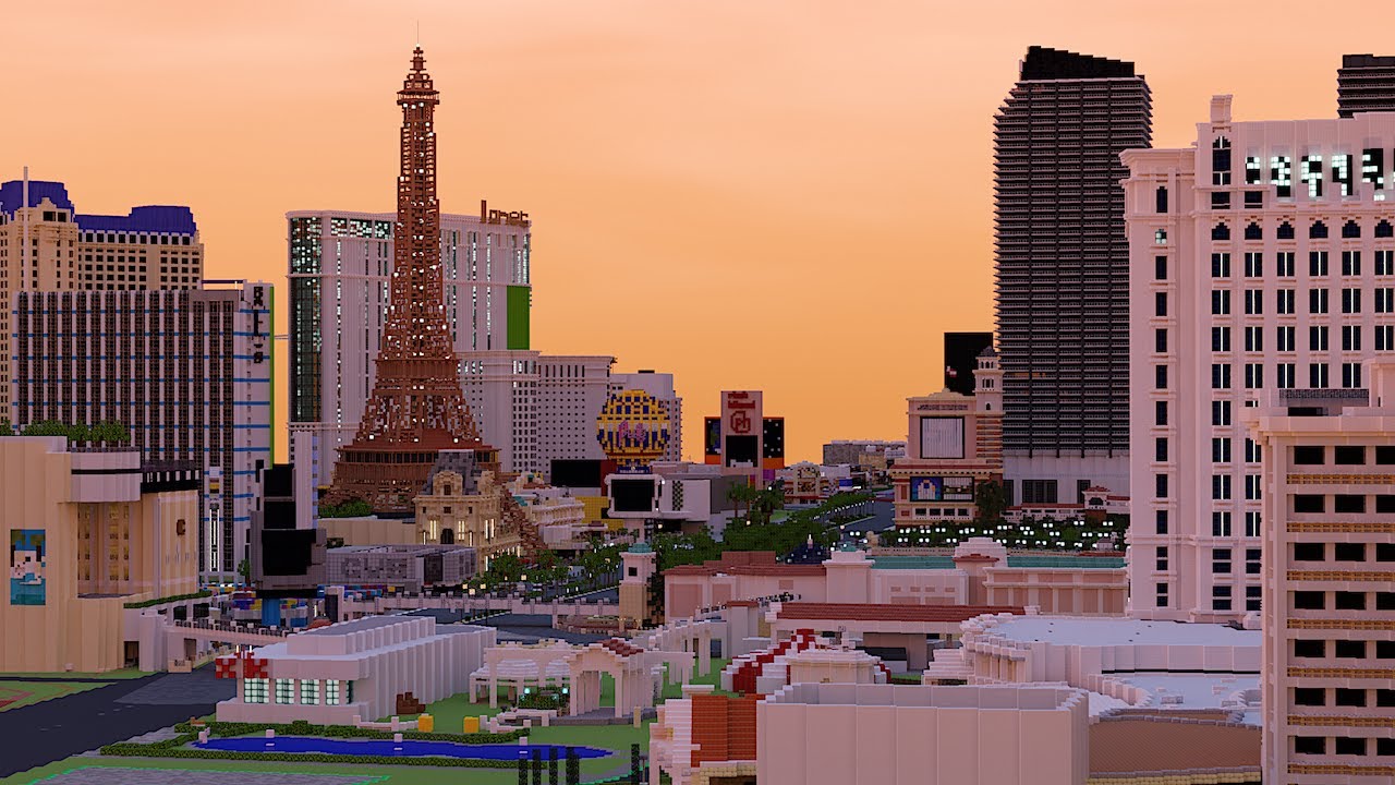 Building the Las Vegas Strip, 1:1 Scale in Minecraft