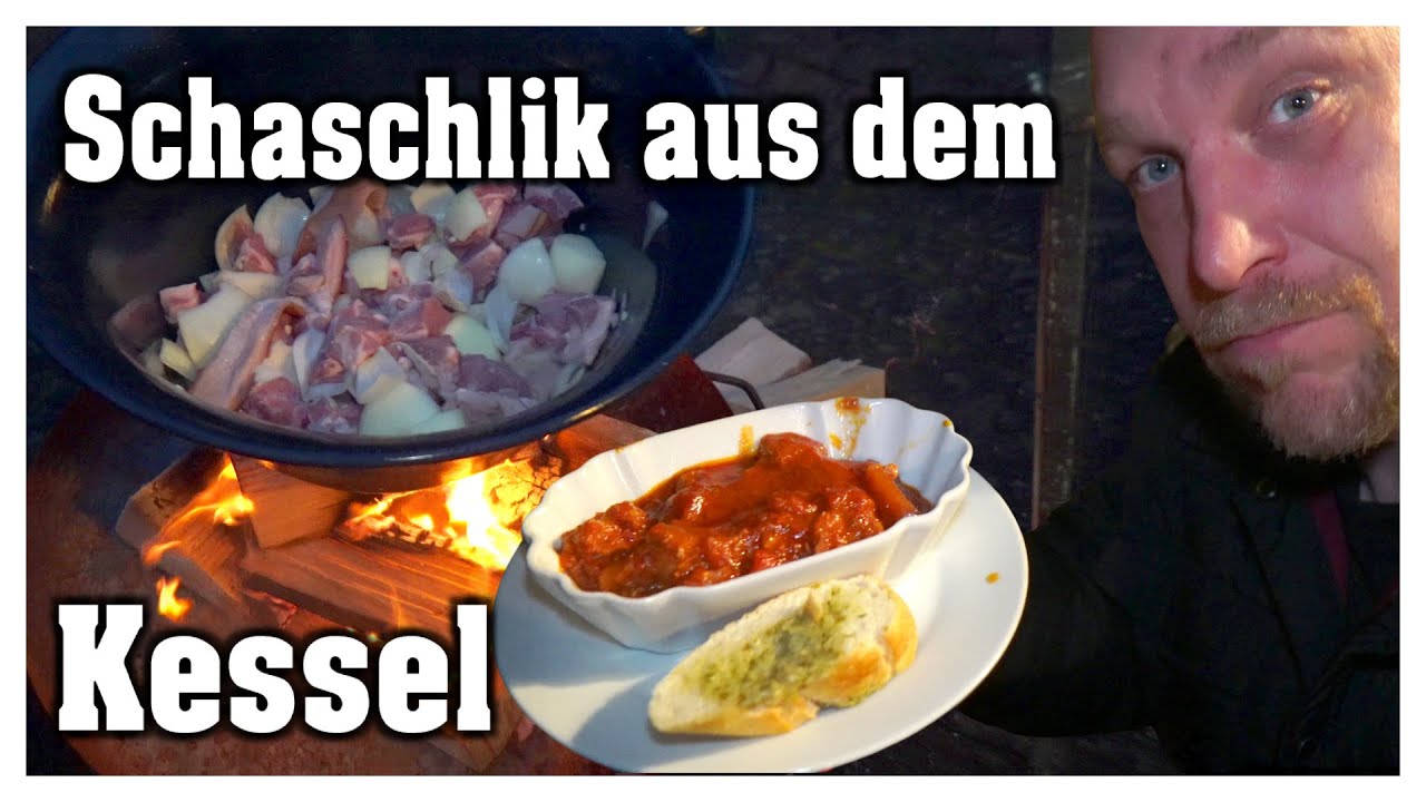 Schaschlik aus dem Kessel | Rezept | Schaschliktopf outdoor kochen