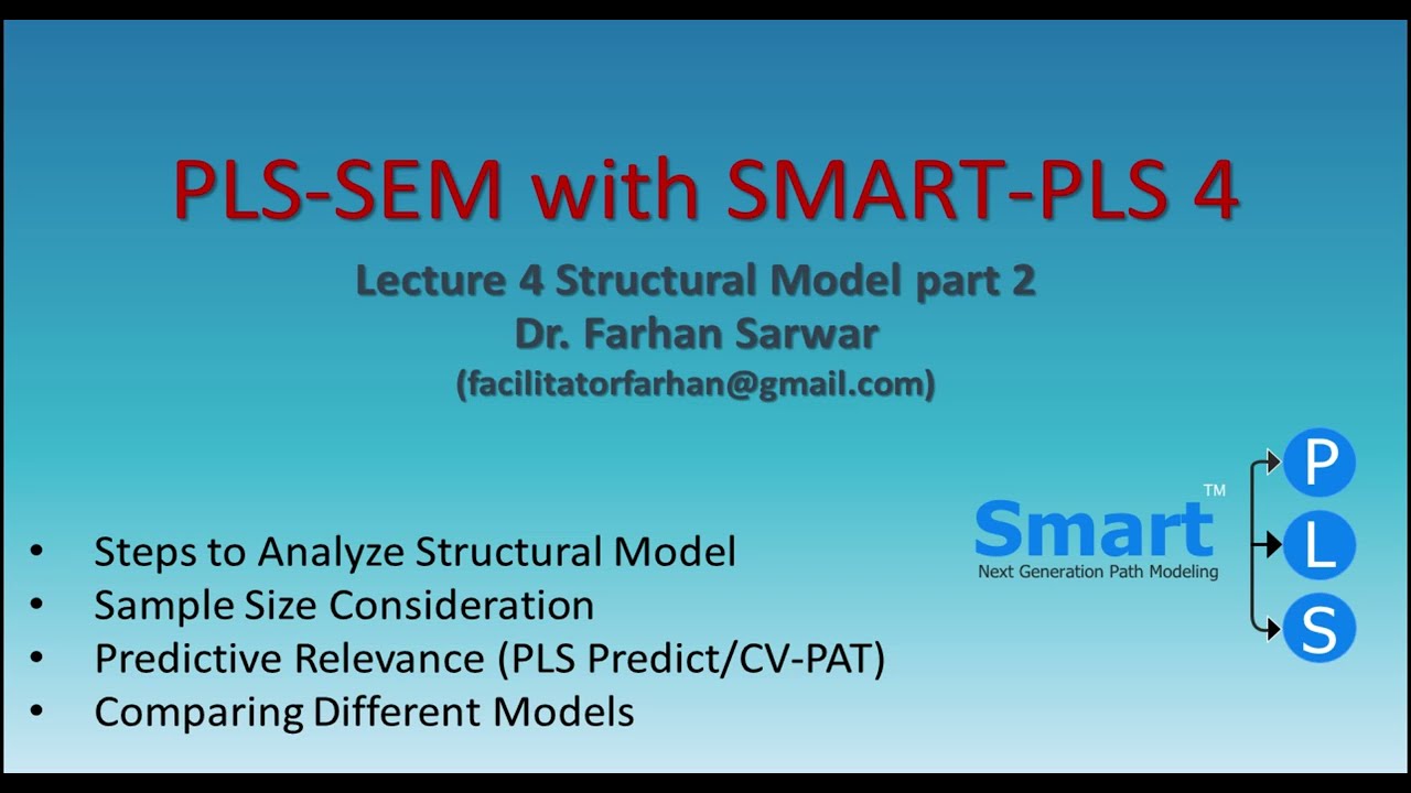 smartpls 4 lecture 4b Structural Model: Sample Size, Predictive Relevance, PLS Predict, CV PAT, BIC