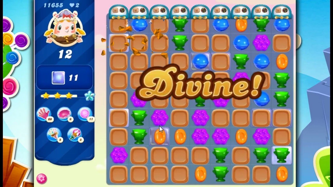 Candy Crush Saga Level 11655 - 3 Stars, 28 Moves Completed