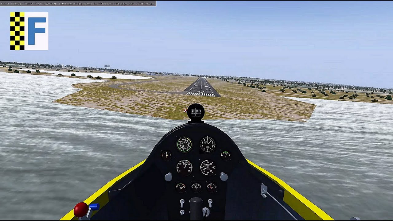 Autogyre : Survol en VFR du littoral de Montpellier (Flight Gear)