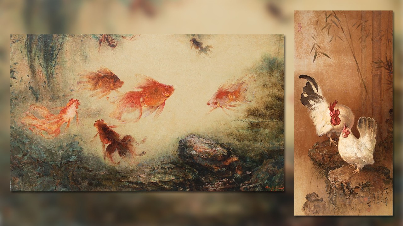 ART REVIEW: LEE MAN FONG - Gold Fishes & A Pair of Chickens, 1949