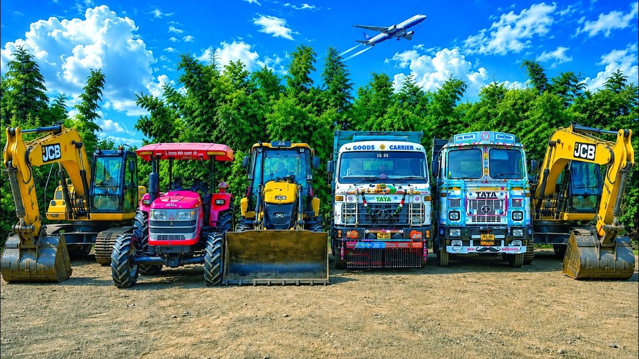 JCB 3Dx 🟡Backhoe Machine Loading Mud in 2 TATA Signa Truck 🚚 | Swaraj 855 Tractor | Bharatbenz Truck