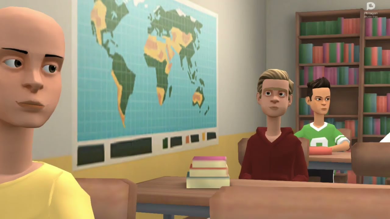 Caillou neglects group assignment/failed/grounded