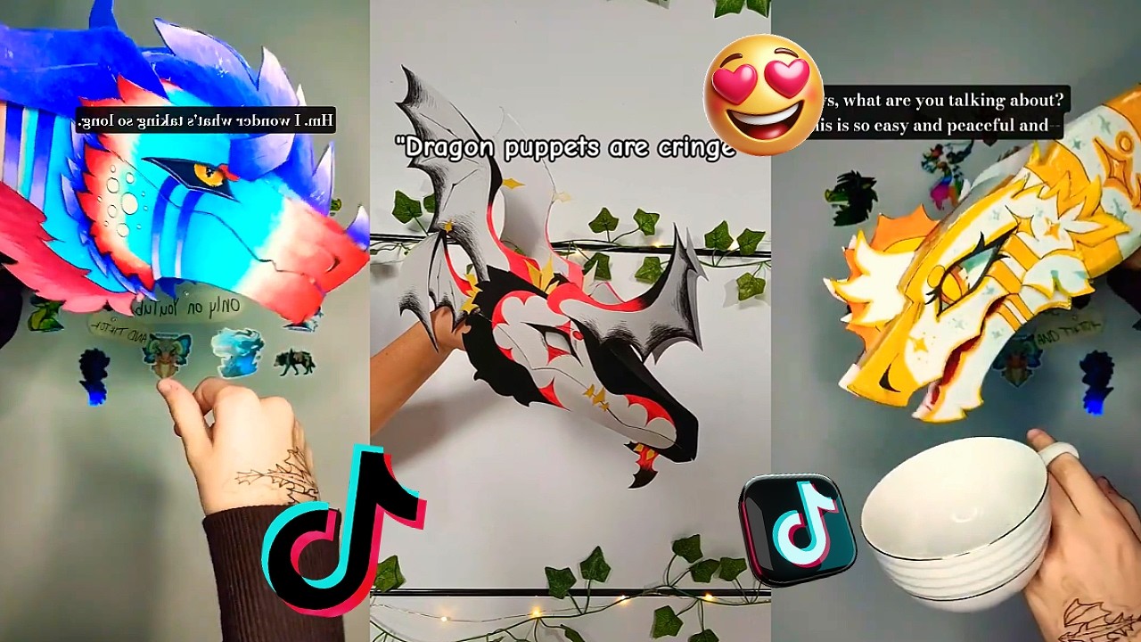 Dreamy Paper Dragon Art 🌈 | Viral Puppet Compilation 💫