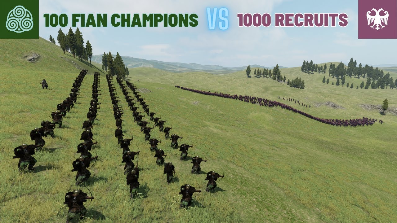 100 Battanian Fian Champions vs. 1000 Imperial Recruits #bannerlord