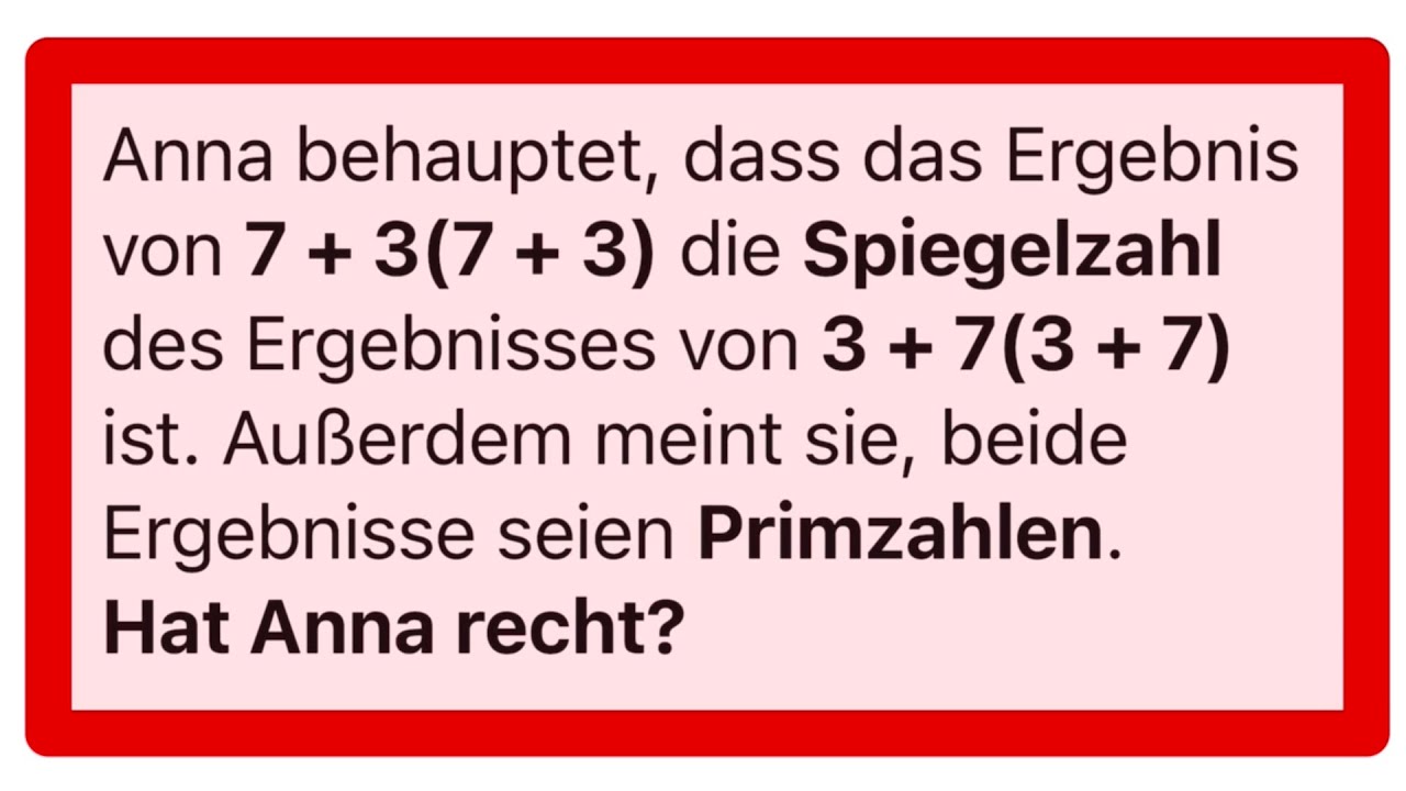 Primzahlen und Spiegelzahlen . Knackst du das R&auml;tsel?