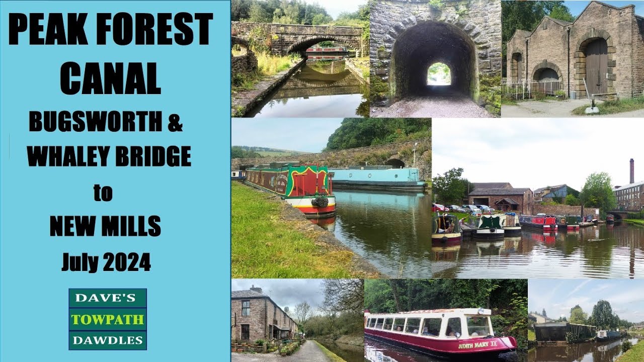 Peak Forest Canal  Pt 1.   ( Bugsworth Basin  to New Mills Marina )   November 2024