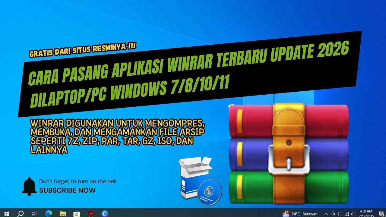 Cara Pasang Aplikasi WinRAR Terbaru 2026 diLaptop/Pc Windows 10/11