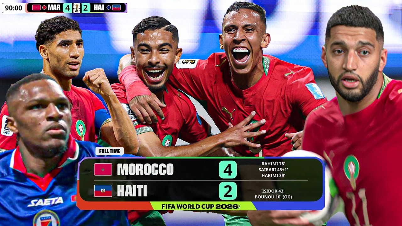 Morocco vs Haiti 4-2 Highlights | FIFA World Cup 2026 | أبرز لقطات مباراة المغرب وهايتي (4-2)