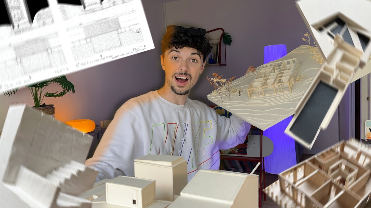 TOUS mes TRAVAUX de 1ÈRE ANNÉE D'ARCHITECTURE ! (maquettes, plans, dessins...)