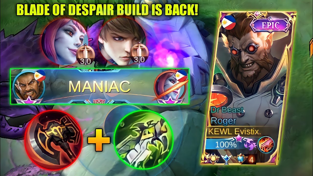 ALL ROGER USER'S MUST TRY THIS PERFECT ITEM BUILD🔥 | TOP GLOBAL ROGER GAMEPLAY | MLBB